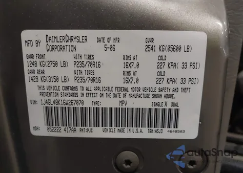 2006 Jeep Liberty Sport from USA, damaged, VIN 1J4GL48K16W267070